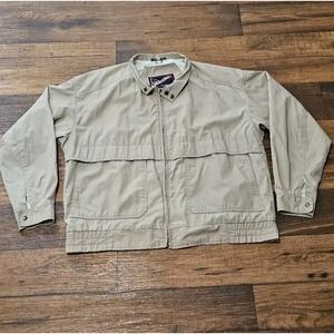 Vintage Mighty Mac Wind Breaker Jacket Mens 46 TanLined Casual Pocket Minimalist
